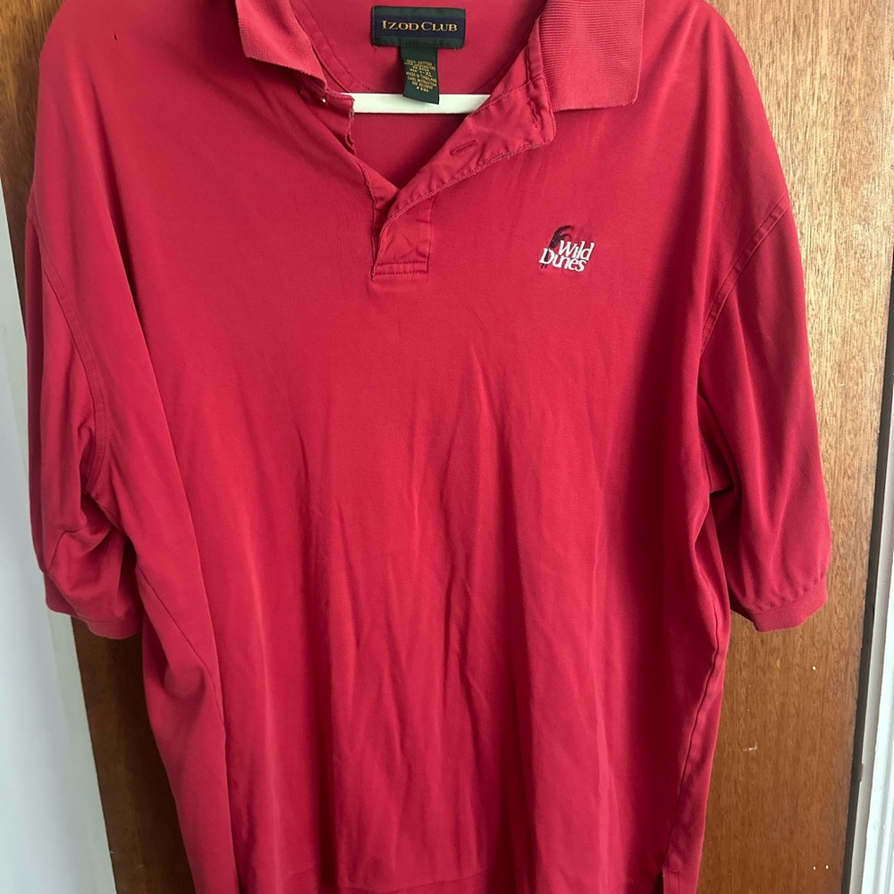 Izod Red Polo Shirt Classic Casual Wear